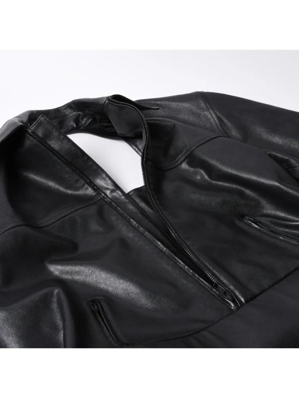 Balenciaga Handbag Shirt Bag Close Bag Leather Black